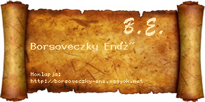 Borsoveczky Ené névjegykártya